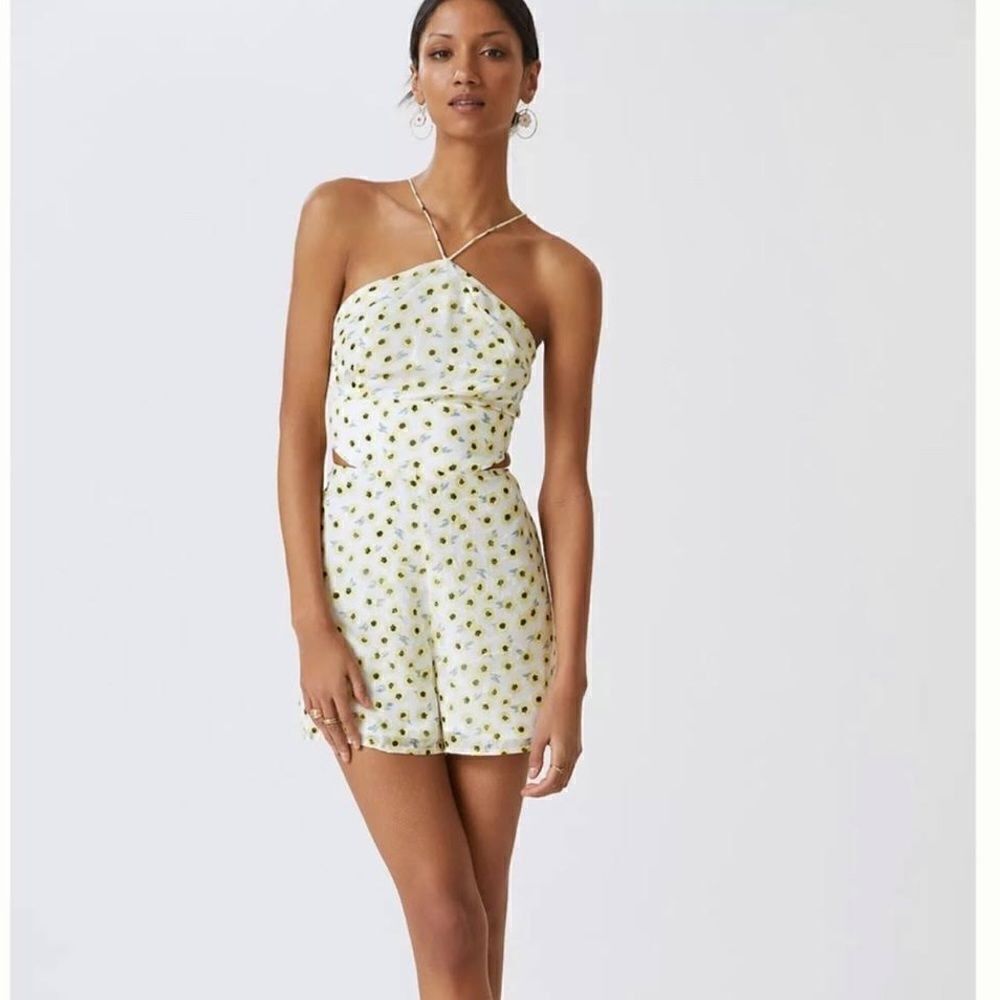 Anthropologie Hutch Ditsy Floral Halter Romper NWT